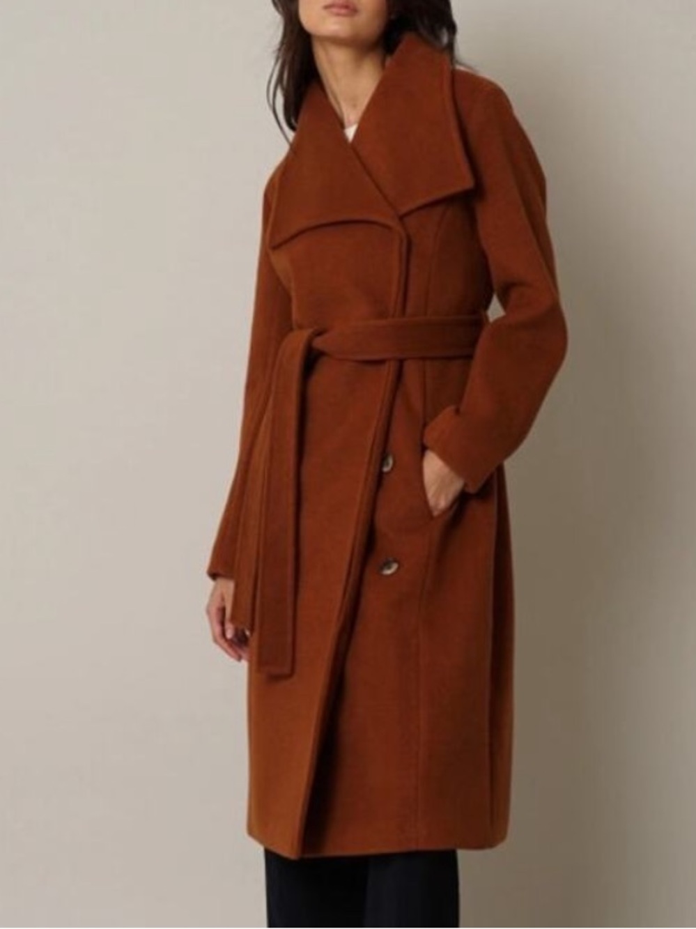 Cyrus Brown Belted Wrap Coat Size Large